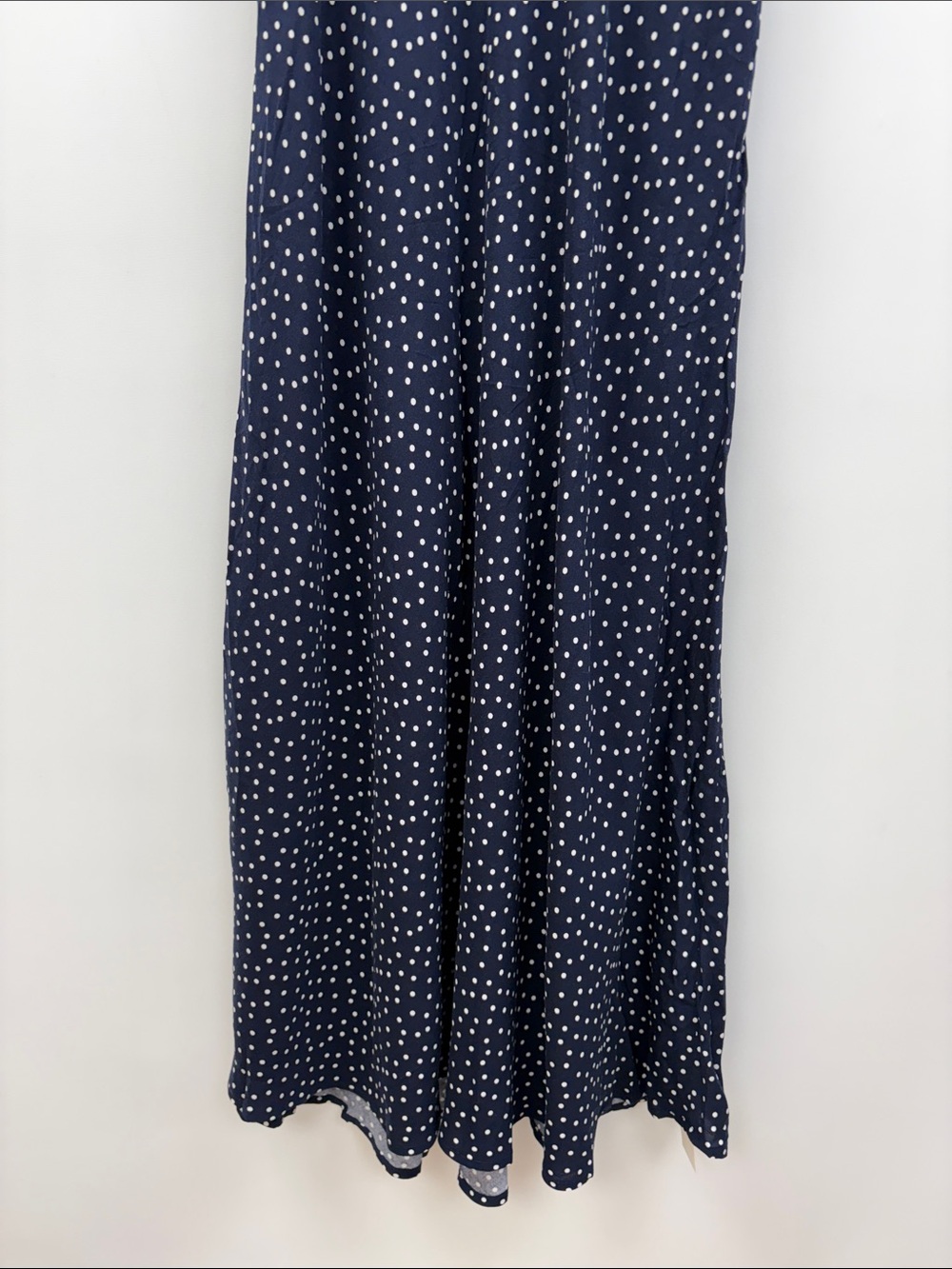 NWT Commense Polka Dot Lace Trim V-Neck Short Sleeve Sheath Dress Navy Medium - Picture 6 of 11